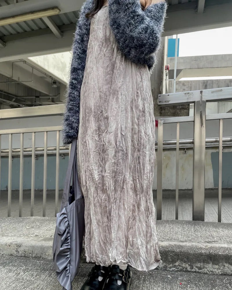 雲石寛鬆吊帶背心裙