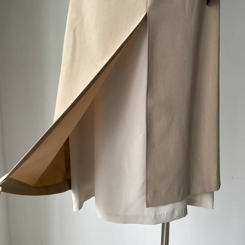 Double Layer Split Midi Skirt (2colors)