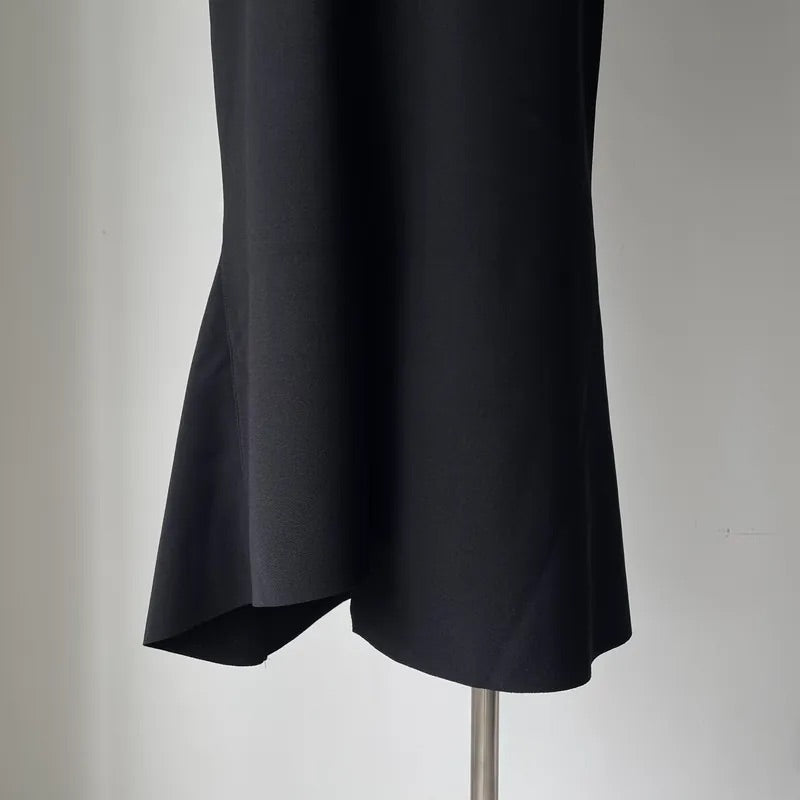 Unbalanced Fishtail Split Midi Skirt (2colors)