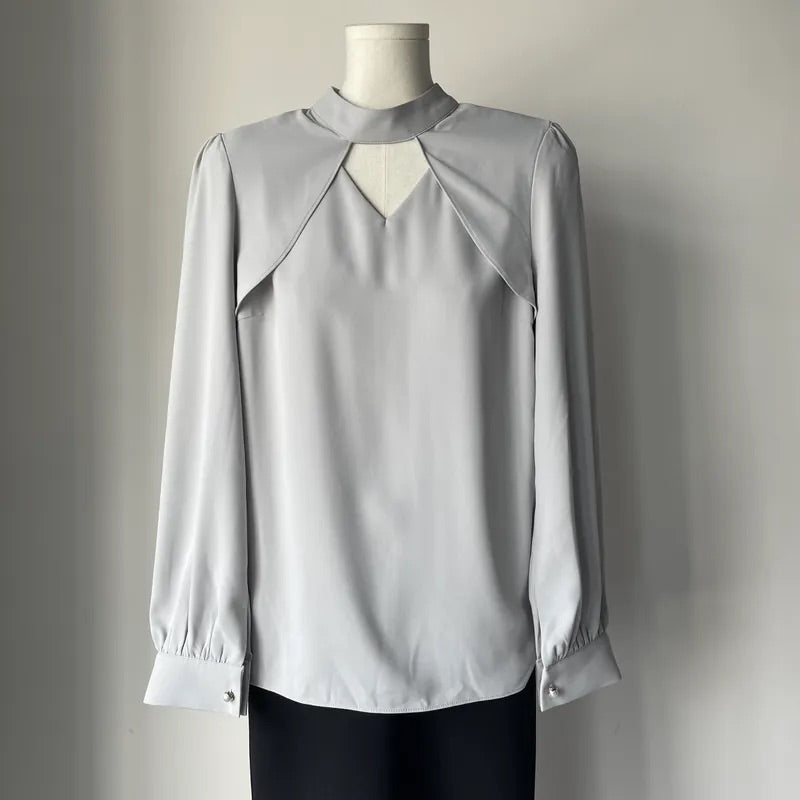 Heart Hollow Out Blouse (2colors)