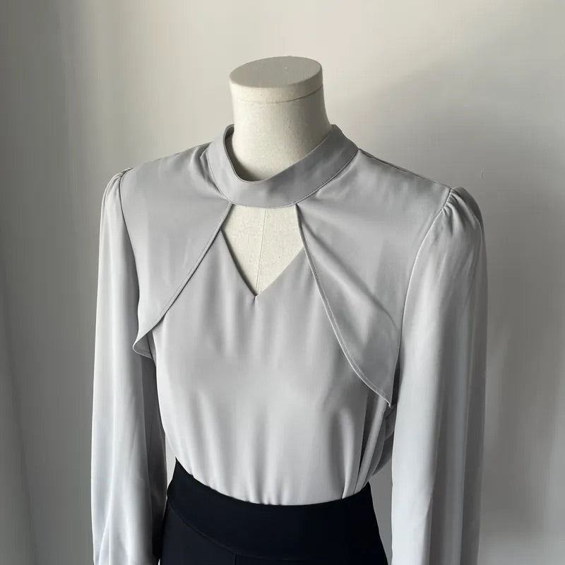Heart Hollow Out Blouse (2colors)