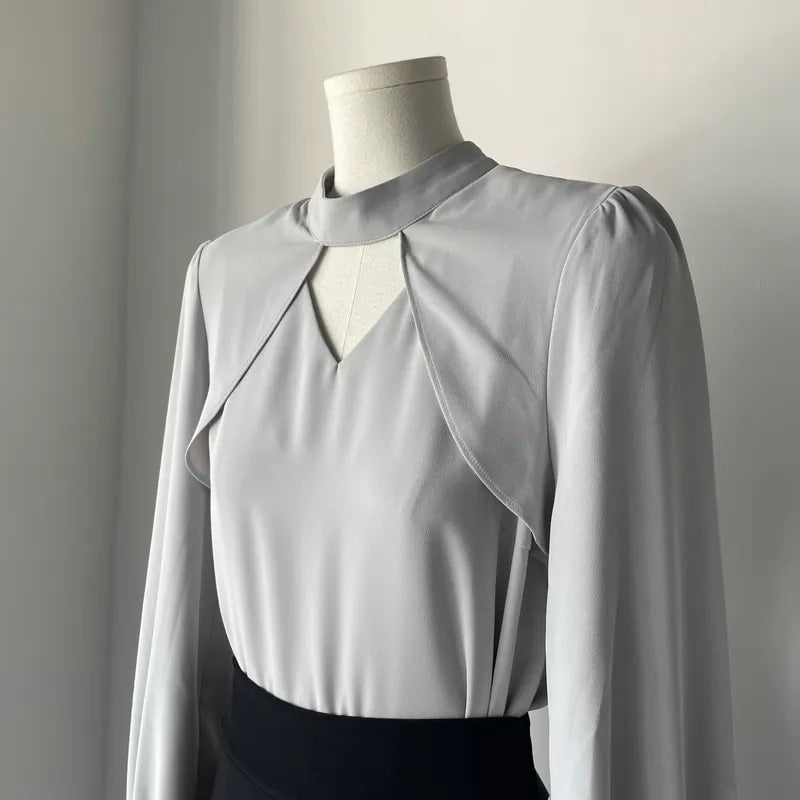 Heart Hollow Out Blouse (2colors)