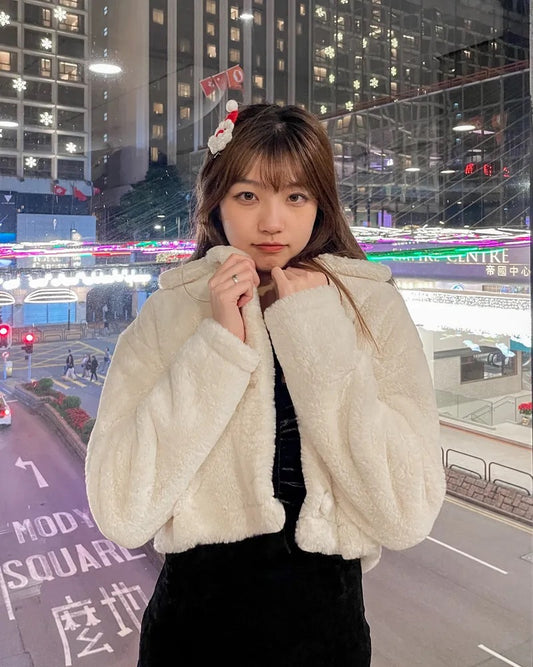 雲朵短版毛毛外套