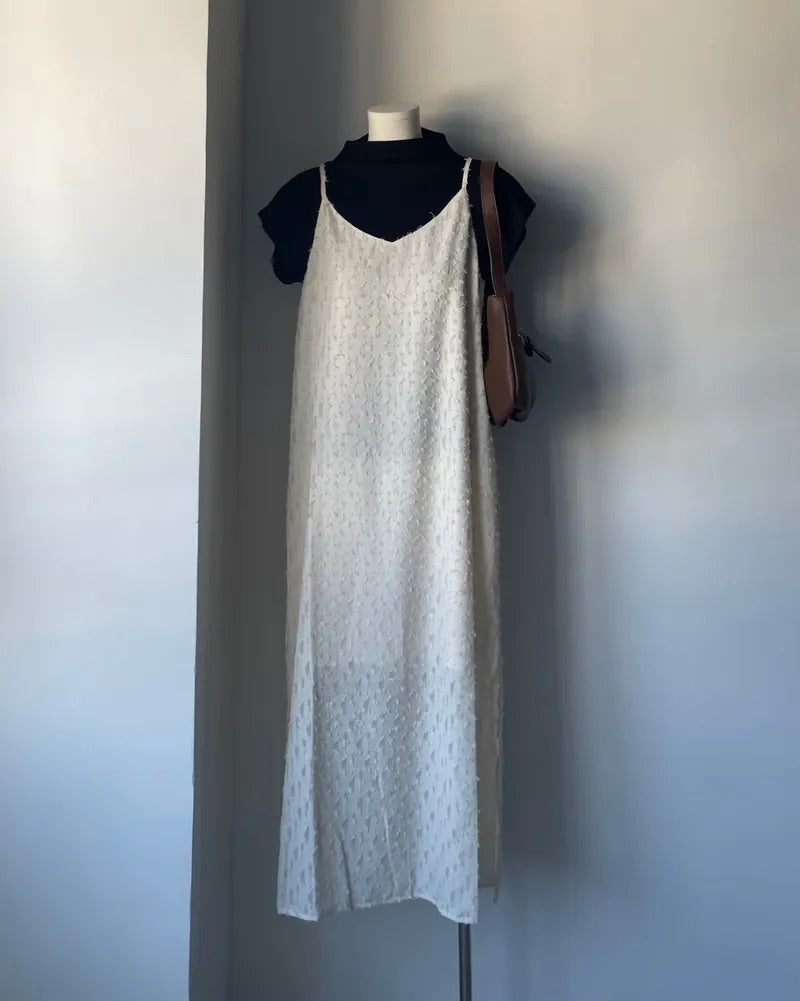 Jacquard Fringe Sleeveless One-piece Dress
