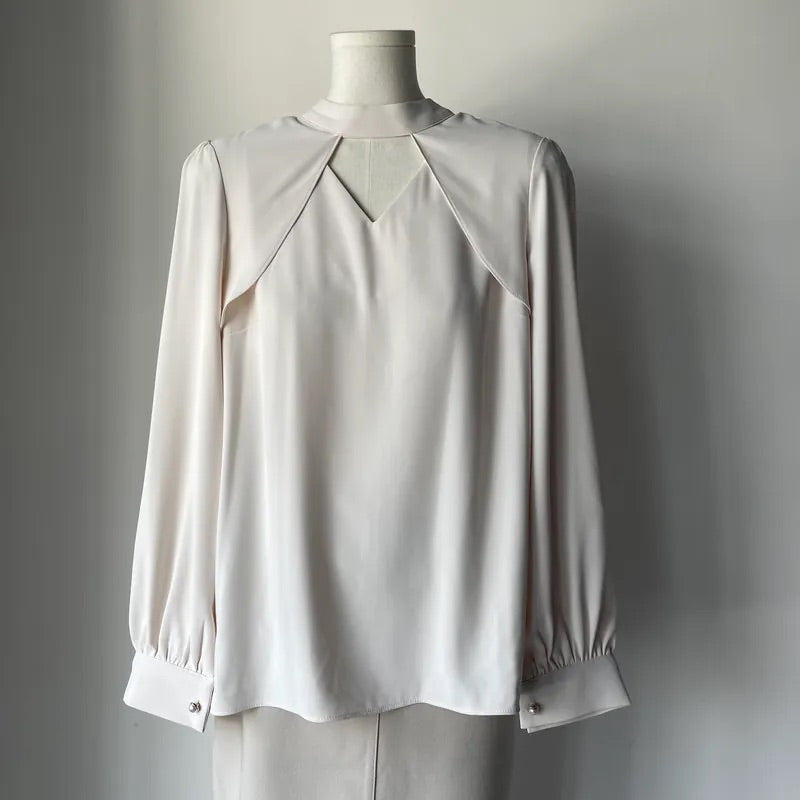 Heart Hollow Out Blouse (2colors)