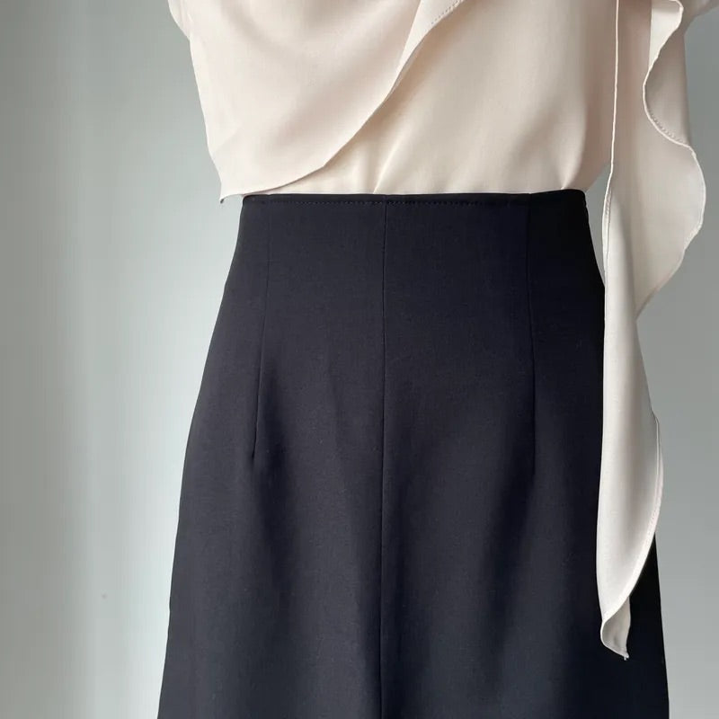 Double Layer Split Midi Skirt (2colors)