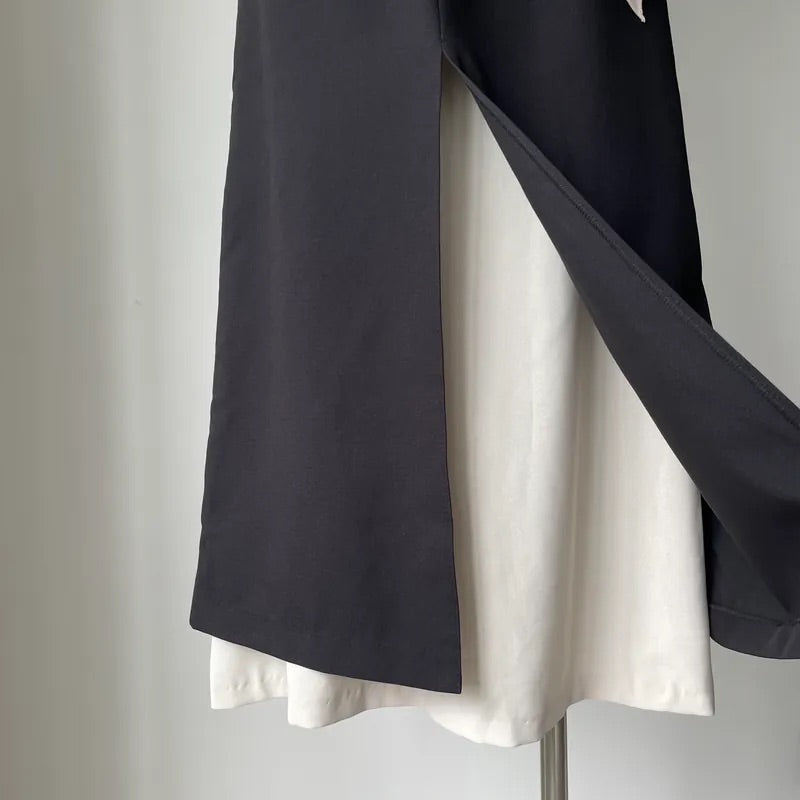 Double Layer Split Midi Skirt (2colors)