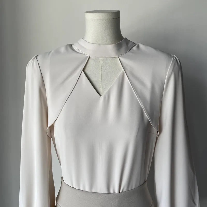 Heart Hollow Out Blouse (2colors)