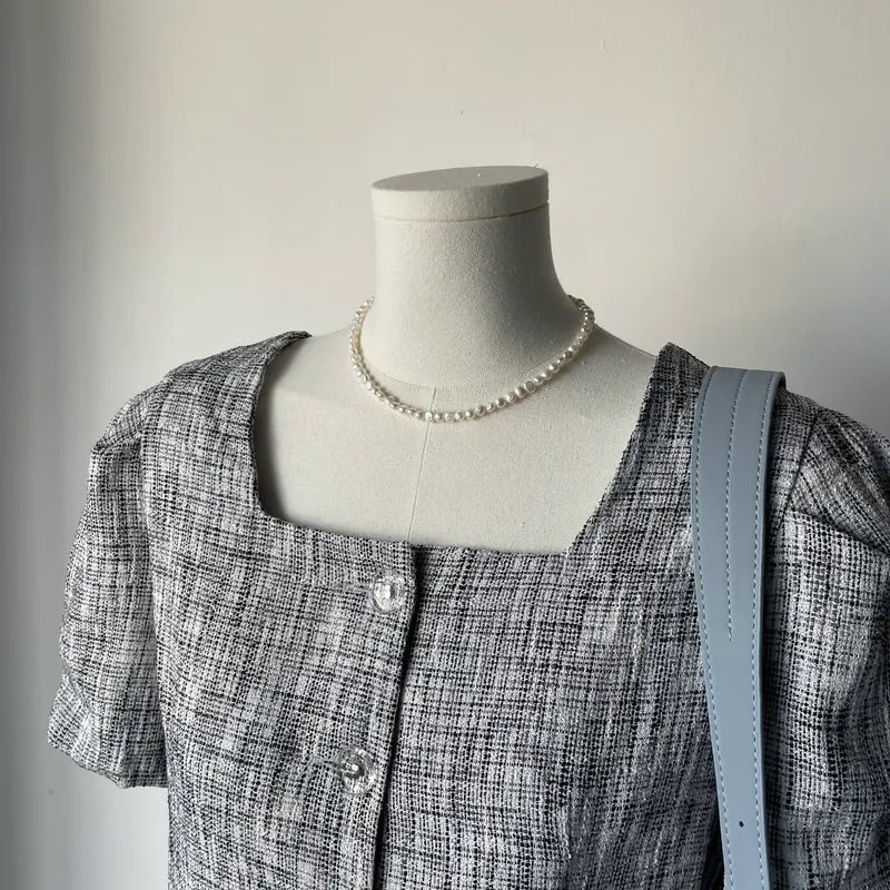 Square Collar Tweed OPS (2colors)