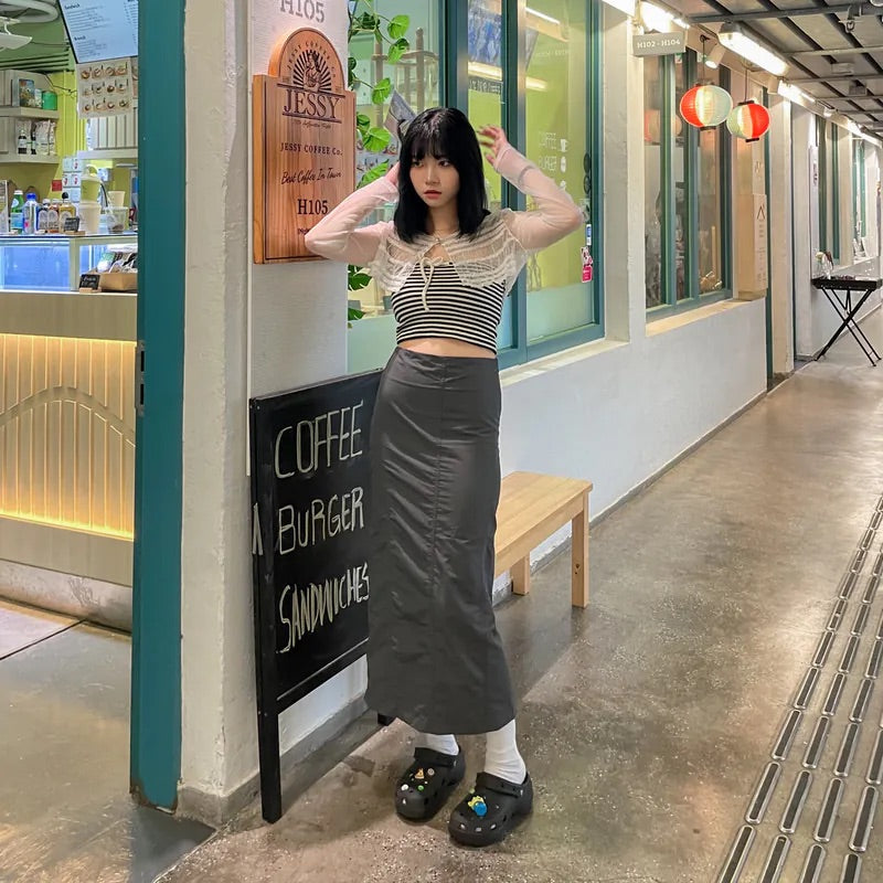 蕾絲透膚忌廉小外套
