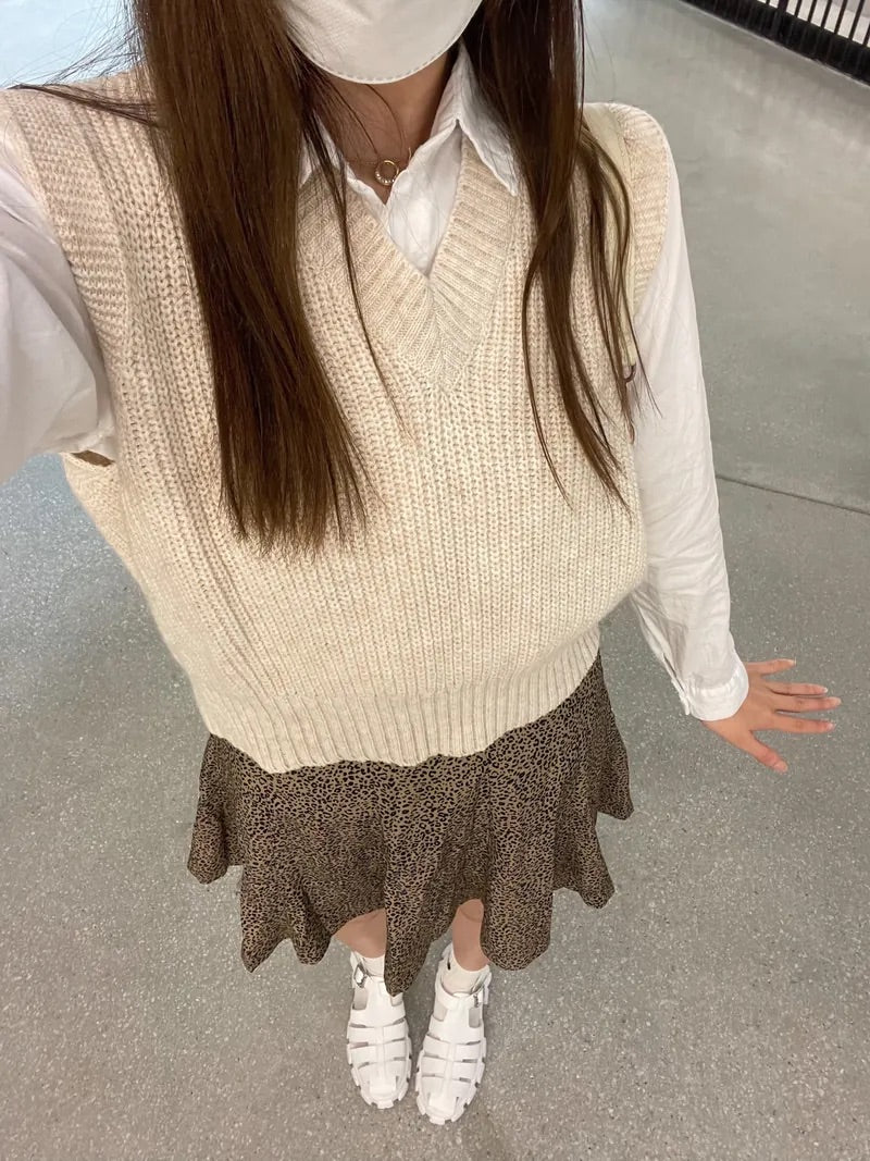 Pastel V-Neck Vest｜三色