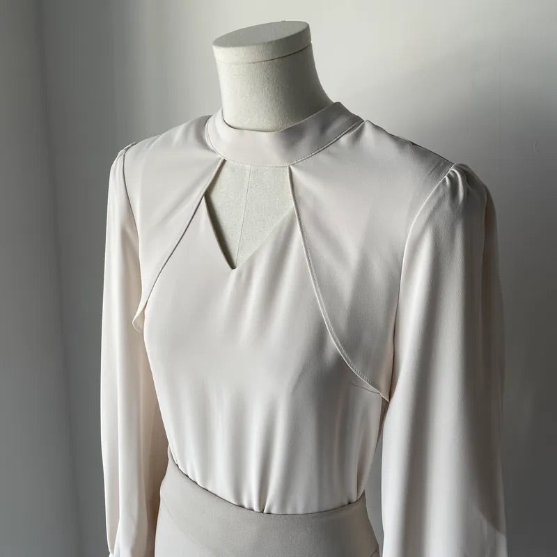 Heart Hollow Out Blouse (2colors)