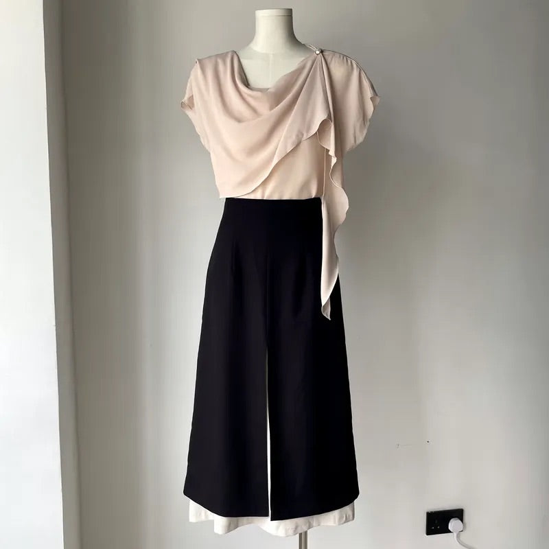 Double Layer Split Midi Skirt (2colors)