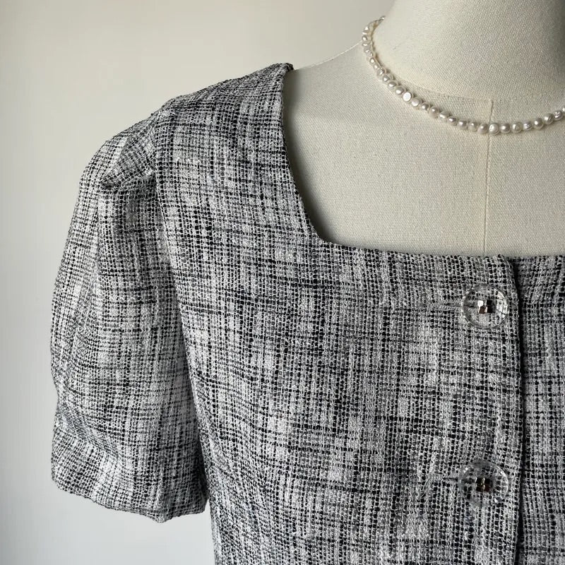 Square Collar Tweed OPS (2colors)