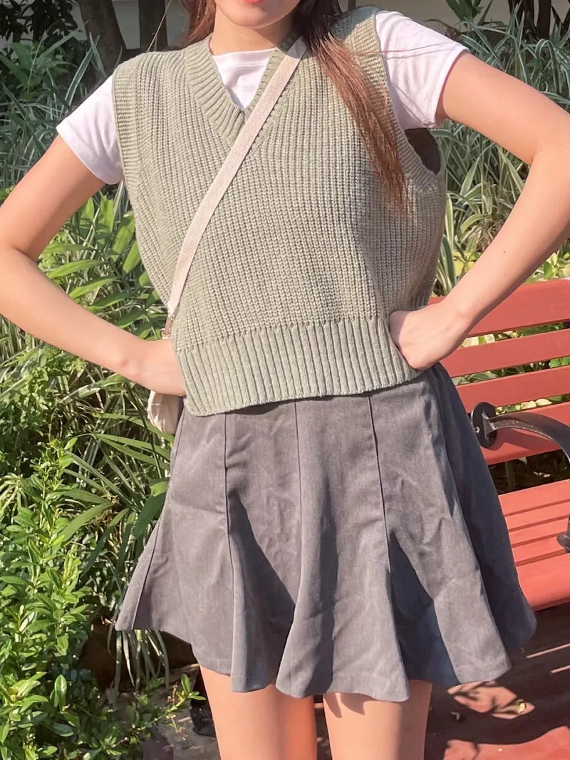 Pastel V-Neck Vest｜三色
