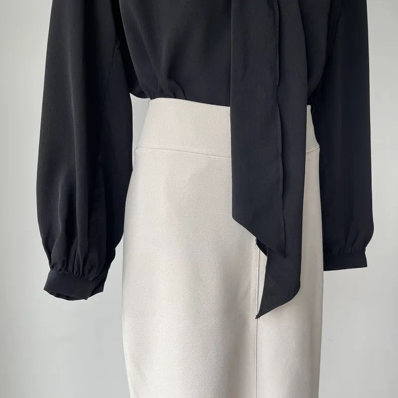 Tie Long Sleeve Blouse