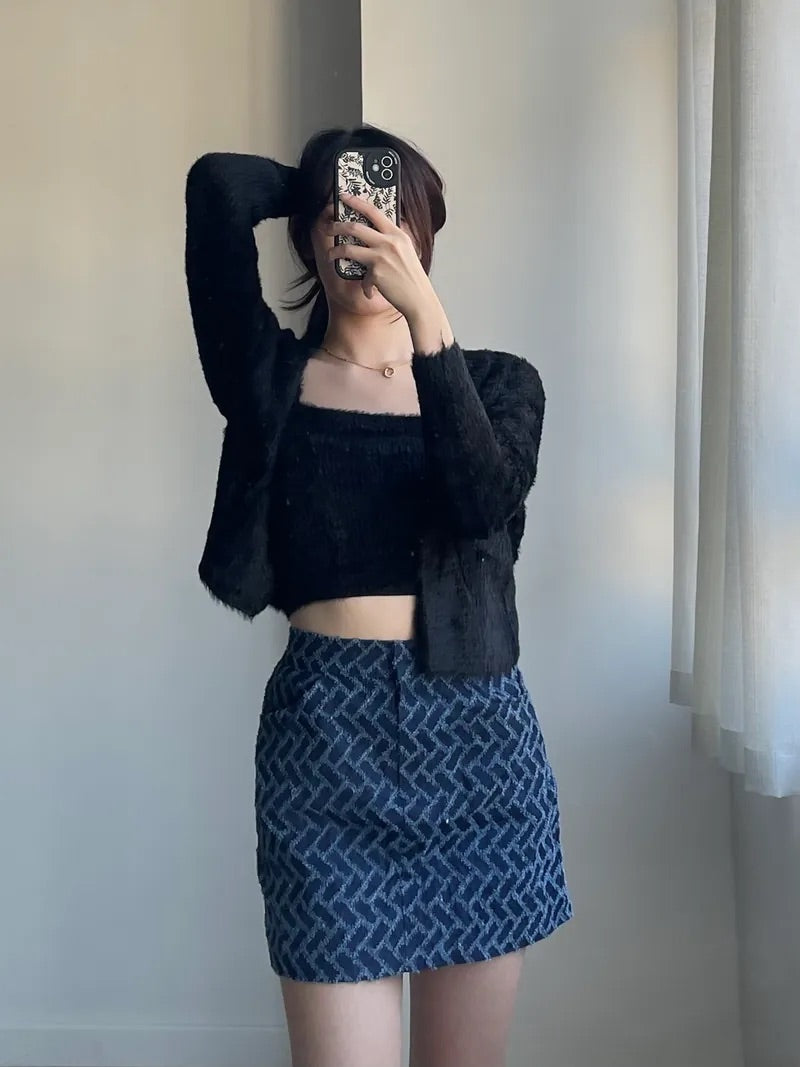 Knit Cadigan Top Set｜四色
