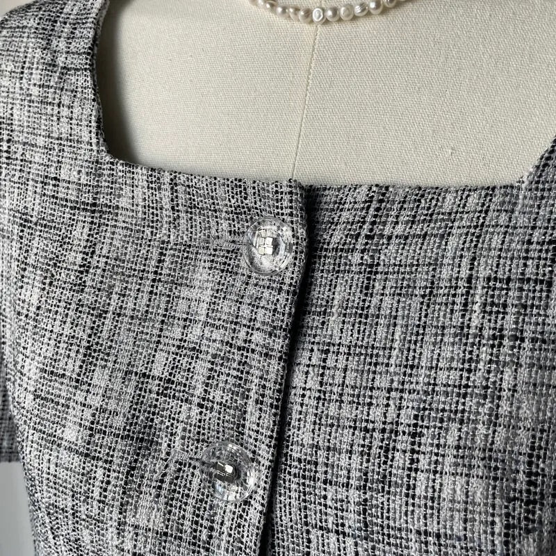 Square Collar Tweed OPS (2colors)