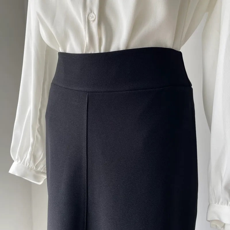 Unbalanced Fishtail Split Midi Skirt (2colors)