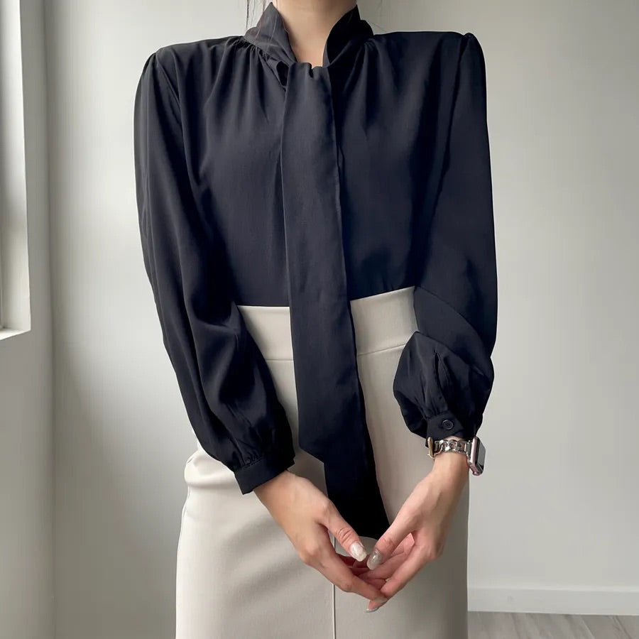 Tie Long Sleeve Blouse