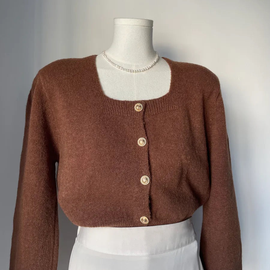 Square Collar Soft Knit (2Colors)