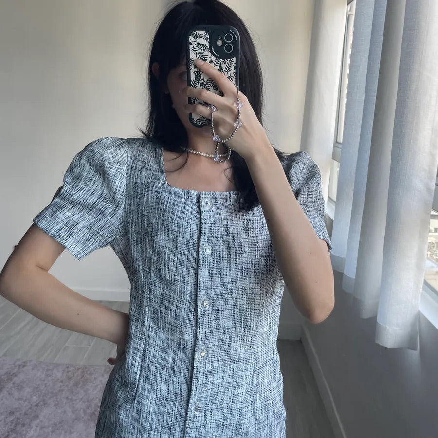 Square Collar Tweed OPS (2colors)
