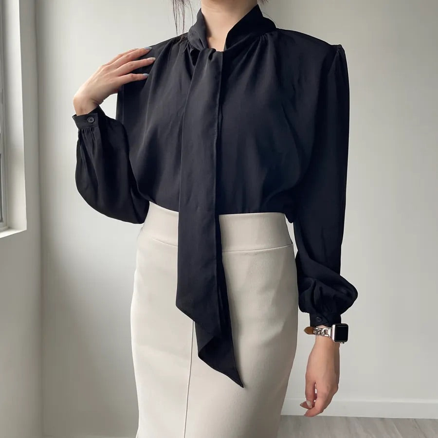 Tie Long Sleeve Blouse
