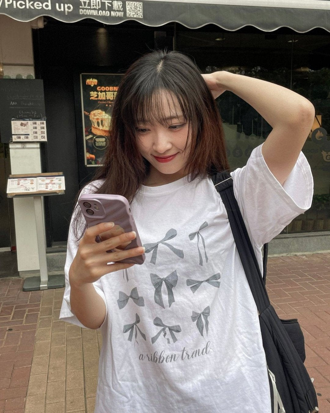 蝴蝶結九宮格Oversized短袖T｜兩色
